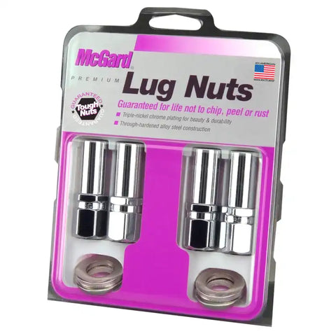 McGard Hex Lug Nut (Drag Racing X-Long Shank) M12X1.5 / 13/16 2.475in. Length (4-Pk) - Chrome