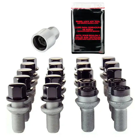 McGard 5 Lug Hex Install Kit w/Locks (Radius Seat Bolt) M14X1.5 / 17mm 26.3mm Shank L. - Black