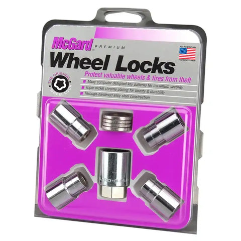 McGard Wheel Lock Nut Set - 4pk. (Reg. Shank Seat) M12X1.25 / 13/16 Hex 1.38in. Length Chrome