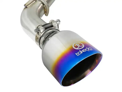 aFe 49-36134NM-L POWER Takeda 2.5in 304 SS CB Exhaust w/ Blue Flame Tips 17-19 Infiniti Q60 V6-3.0L (tt)