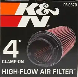 K&N RE-0870 Universal Clamp-On Air Filter