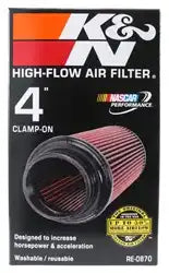 K&N RE-0870 Universal Clamp-On Air Filter