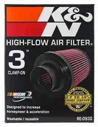 K&N RE-0930 Universal Clamp-On Air Filter