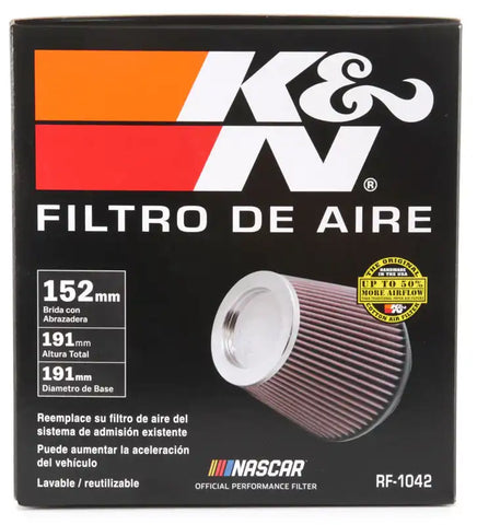 K&N RF-1042 Universal Clamp-On Air Filter