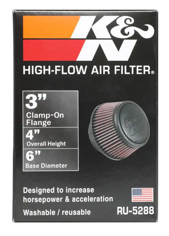 K&N RU-5288 Universal Clamp-On Air Filter