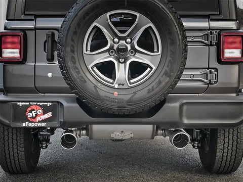 aFe 49-48067-P Rebel Series 2.5in 409 SS Axle-Back Exhaust w/ Polished Tips 2018+ Jeep Wrangler (JL) V6 3.6L