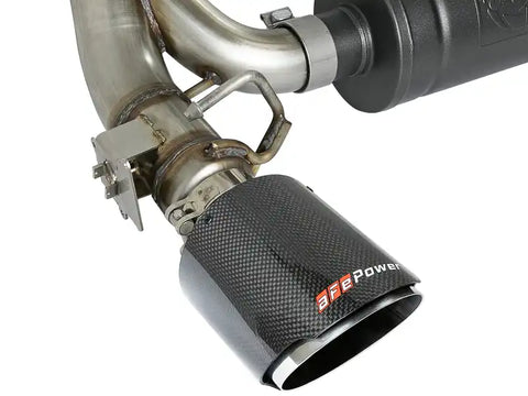 aFe 49-33103-C Takeda 3in 304 SS Cat-Back Exhaust System w/ Carbon Fiber Tips 16-18 Ford Focus RS I4-2.3L (t)