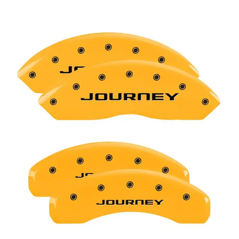 MGP 4 Caliper Covers Engraved Front & Rear With out stripes/Journey Yellow finish black ch