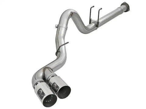 aFe 49-43102-P Rebel XD 4in SS Down-Pipe Back Exhaust w/Dual Polished Tips 17-18 Ford Diesel Trucks V8-6.7L(td)
