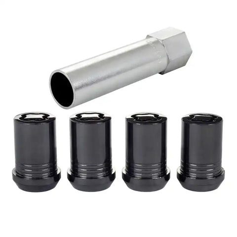 McGard Wheel Lock Nut Set - 4pk. (Tuner / Cone Seat) M12X1.25 13/16 Hex 1.24in. Length Black