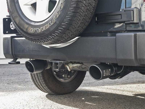 aFe 49-48061-B Rebel Series 2.5in 409 SS Axle-Back Exhaust w/ Black Tips 2007+ Jeep Wrangler (JK) V6 3.6L/3.8L