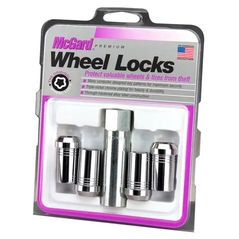 McGard Wheel Lock Nut Set - 4pk. (Tuner / Cone Seat) M14X1.5 22mm Hex 1.648in. Length Chrome