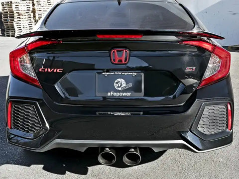 aFe 49-36618-B Takeda 3in 304 SS Cat-Back Exhaust w/ Dual Center Black Tips 17+ Honda Civic Si (2dr) I4 1.5L
