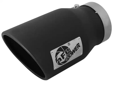 aFe 49T50702-B12 MACHForce XP 5in 304 Stainless Steel Exhaust Tip 5 In x 7 Out 12L Bolt On Right - Black