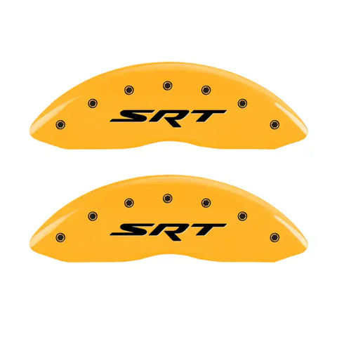 MGP 4 Caliper Covers Engraved Front & Rear Srt Yellow Finish Black Char 2006 Jeep Commander