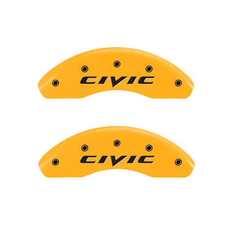 MGP 4 Caliper Covers Engraved Front & Rear Honda Yellow finish black ch