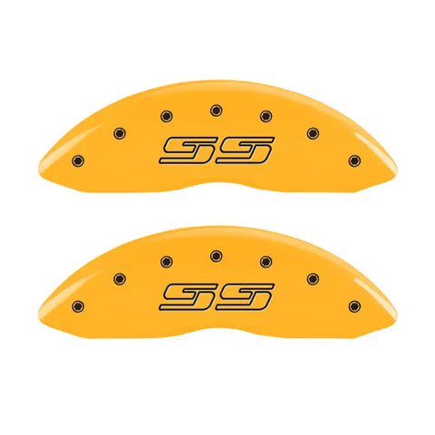 MGP 4 Caliper Covers Engraved F & R Avalanche SS Yellow Finish Blk Char 2008 Chevy Express 2500