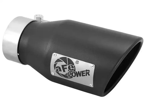 aFe 49T30451-B09 Power Gas Exhaust Tip Black- 3 in x 4.5 out 9 Long Bolt On (Black)
