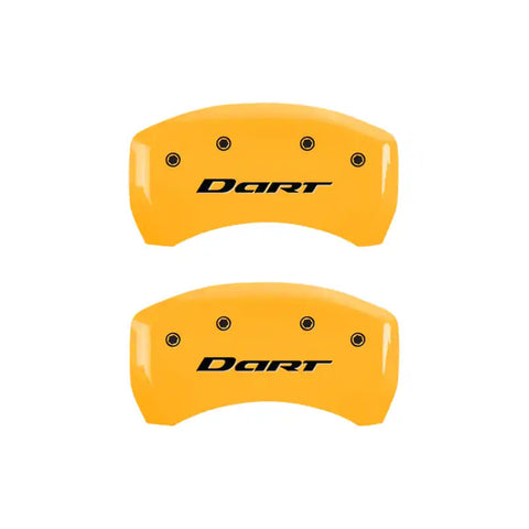 MGP 4 Caliper Covers Engraved Front & Rear With stripes/Dart Black finish silver ch