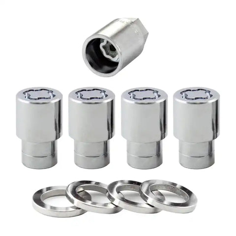 McGard Wheel Lock Nut Set - 4pk. (Reg. Shank Seat) M12X1.5 / 13/16 Hex 1.38in. Length Chrome