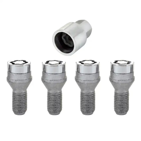 McGard Wheel Lock Bolt Set - 4pk. (Cone Seat) M12X1.5 / 21mm Hex 18.2mm Shank Length Chrome