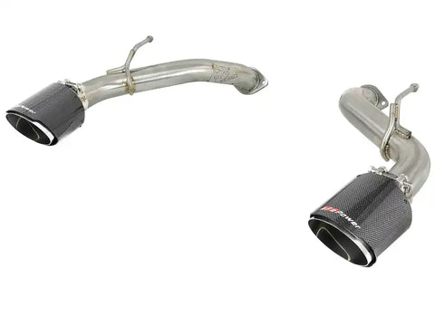 aFe 49-36130NM-C Takeda 2.5in 304 SS Axle-Back Exhaust w/ Carbon Fiber Tips 16-19 Infiniti Q50 V6-3.0L (tt)