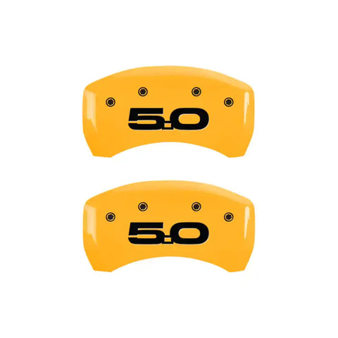 MGP 4 Caliper Covers Engraved Front 2015/Mustang Engraved Rear 2015/50 Yellow finish black ch