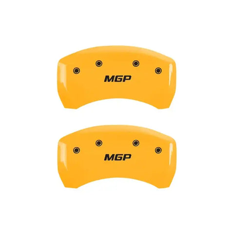 MGP Rear set 2 Caliper Covers Engraved Rear MGP Yellow finish black ch