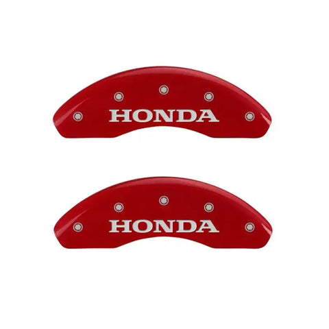 MGP 4 Caliper Covers Engraved Front & Rear Honda Red Finish Silver Char 2007 Honda Civic