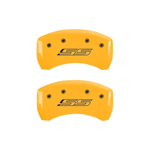 MGP 4 Caliper Covers Engraved Front & Rear Gen 5/SS Yellow finish black ch
