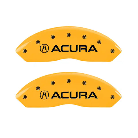 MGP 4 Caliper Covers Engraved Front Acura Engraved Rear TLX Yellow finish black ch