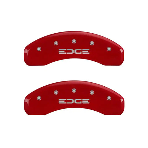 MGP 4 Caliper Covers Engraved Front & Rear Edge Red finish silver ch