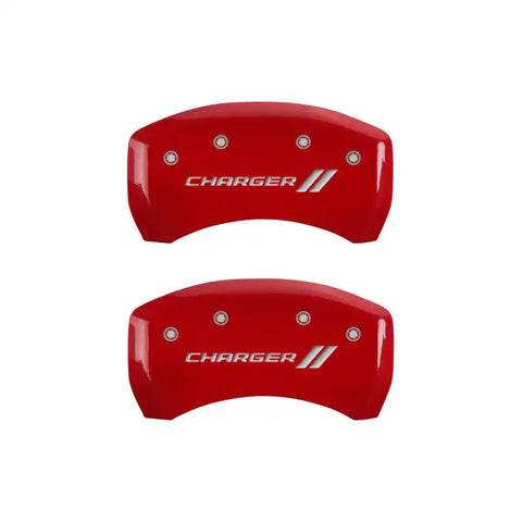 MGP 4 Caliper Covers Engraved Front & Rear With stripes/Charger Yellow finish black ch