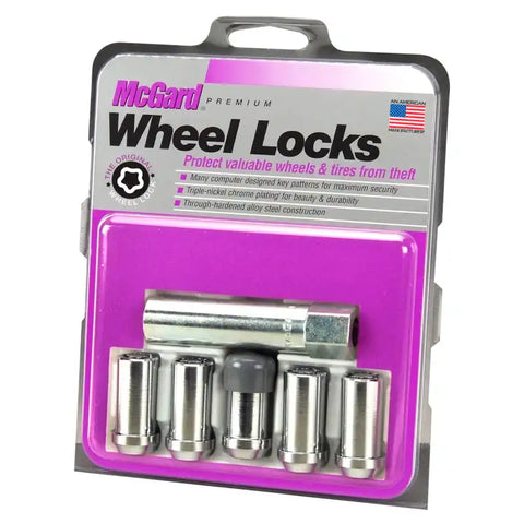 McGard Wheel Lock Nut Set - 5pk. (Tuner / Cone Seat) 1/2-20 13/16 Hex 1.60in. L. Chrome