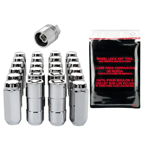 McGard 6 Lug Hex Install Kit w/Locks (Cone Seat Nut) M14X2.0 / 13/16 2.25in. Length - Chrome