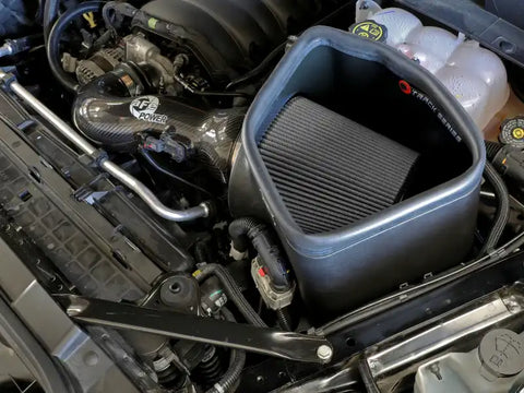 aFe 57-10015D 19-21 GM Trucks 5.3L/6.2L Track Series Carbon Fiber Cold Air Intake System W/ Pro Dry S Filters