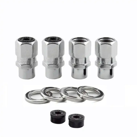 McGard Hex Lug Nut (Drag Racing Short Shank) 7/16-20 / 13/16 1.6in. Length (4-Pack) - Chrome
