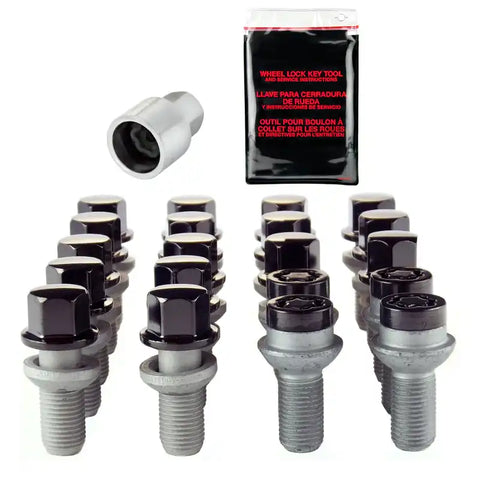 McGard 5 Lug Hex Install Kit w/Locks (Radius Seat Bolt) M14X1.5 / 17mm 27.5mm Shank L. - Black