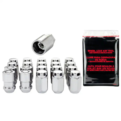 McGard 5 Lug Hex Install Kit w/Locks (Cone Seat Nut) M12X1.5 / 13/16 1.5in. Length - Chrome