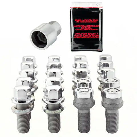 McGard 5 Lug Hex Install Kit w/Locks (Radius Seat Bolt) M14X1.5 / 17mm 27.5mm Shank L - Chrome