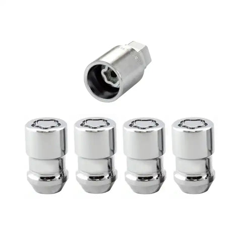 McGard Wheel Lock Nut Set - 4pk. (Cone Seat) 1/2-20 / 3/4 & 13/16 Dual Hex 1.46in. Length Chrome