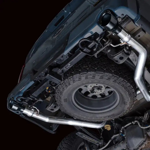AWE Tuning 2021+ Ford F-150 Tremor (w/ Bumper Cutouts) 0FG Resonated Catback - Diamond Black Tips