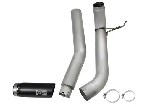 aFe 49-46112-B LARGE BORE HD 5in DPF-Back SS Exhaust w/ Black Tip 2016 Nissan Titan 5.0L V8 (td) CC SB
