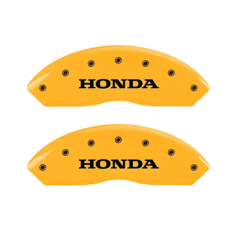 MGP 4 Caliper Covers Engraved Front Honda Engraved Rear H Logo Yellow finish black ch