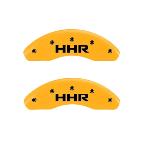 MGP 2 Caliper Covers Engraved Front & Rear HHR Yellow Finish Black Char 2010 Chevy HHR