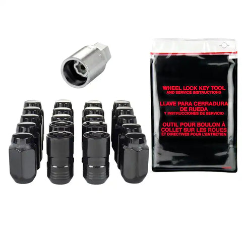McGard 5 Lug Hex Install Kit w/Locks (Cone Seat Nut) M14X1.5 / 22mm 1.635in. Length - Black