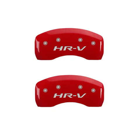 MGP 4 Caliper Covers Engraved Front Honda Engraved Rear HR-V Red finish silver ch