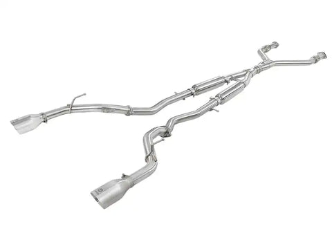 aFe 49-36134NM-P POWER Takeda 2.5in 304 SS CB Exhaust w/ Polished Tips 17-19 Infiniti Q60 V6-3.0L (tt)