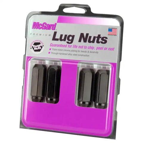 McGard Hex Lug Nut (Cone Seat) M14X2.0 / 13/16 2.25in. Length (4-Pack) - Black
