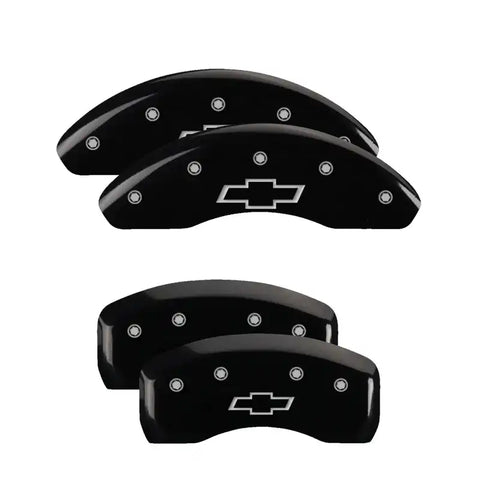 MGP 4 Caliper Covers Engraved Front & Rear MGP Black Finish Silver Char 2018 Chevrolet Equinox